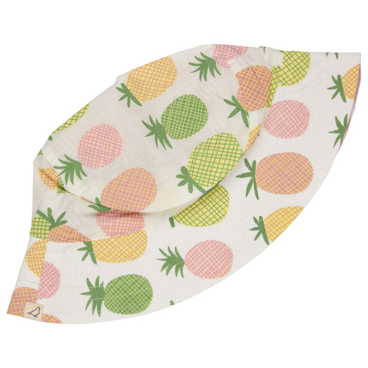 Pigeon Organics, Hats, Pigeon Organics - Pineapple print, reversible bucket hat