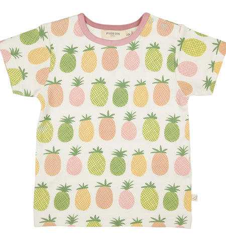 Pigeon Organics, T-shirts, Pigeon Organics - Soft Jersey short sleeved T-shirt, pineapple print