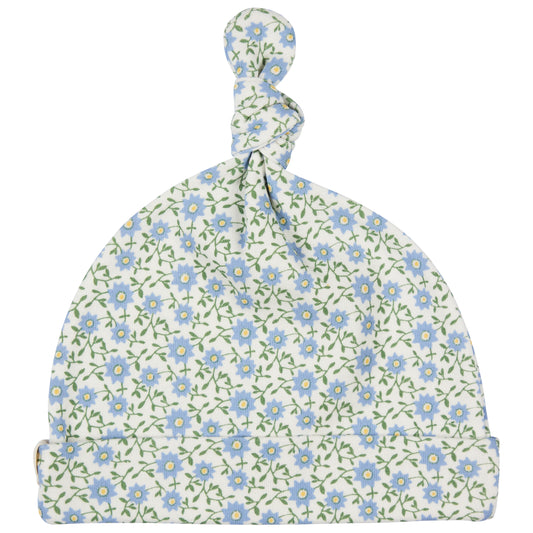 Pigeon Organics - Knot hat, blue ditsy