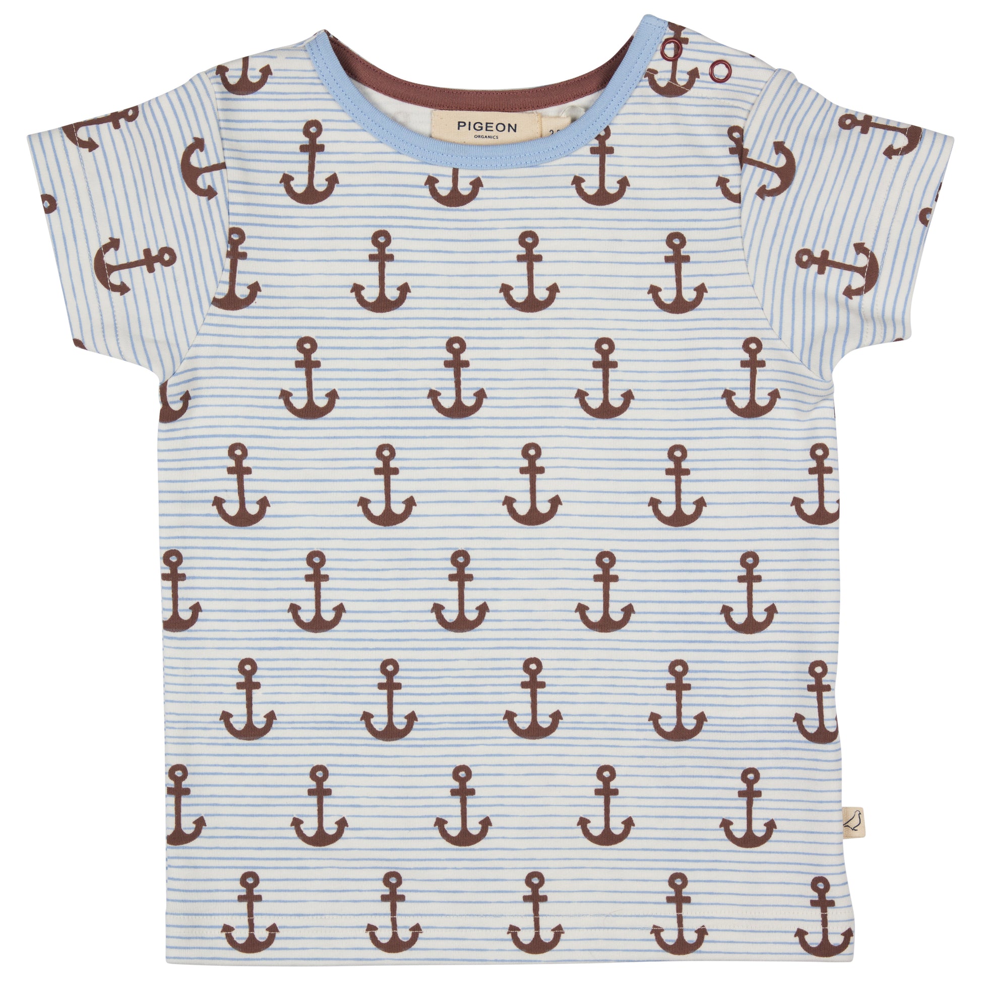 Pigeon Organics, T-shirts, Pigeon Organics - Blue T-shirts, anchor print