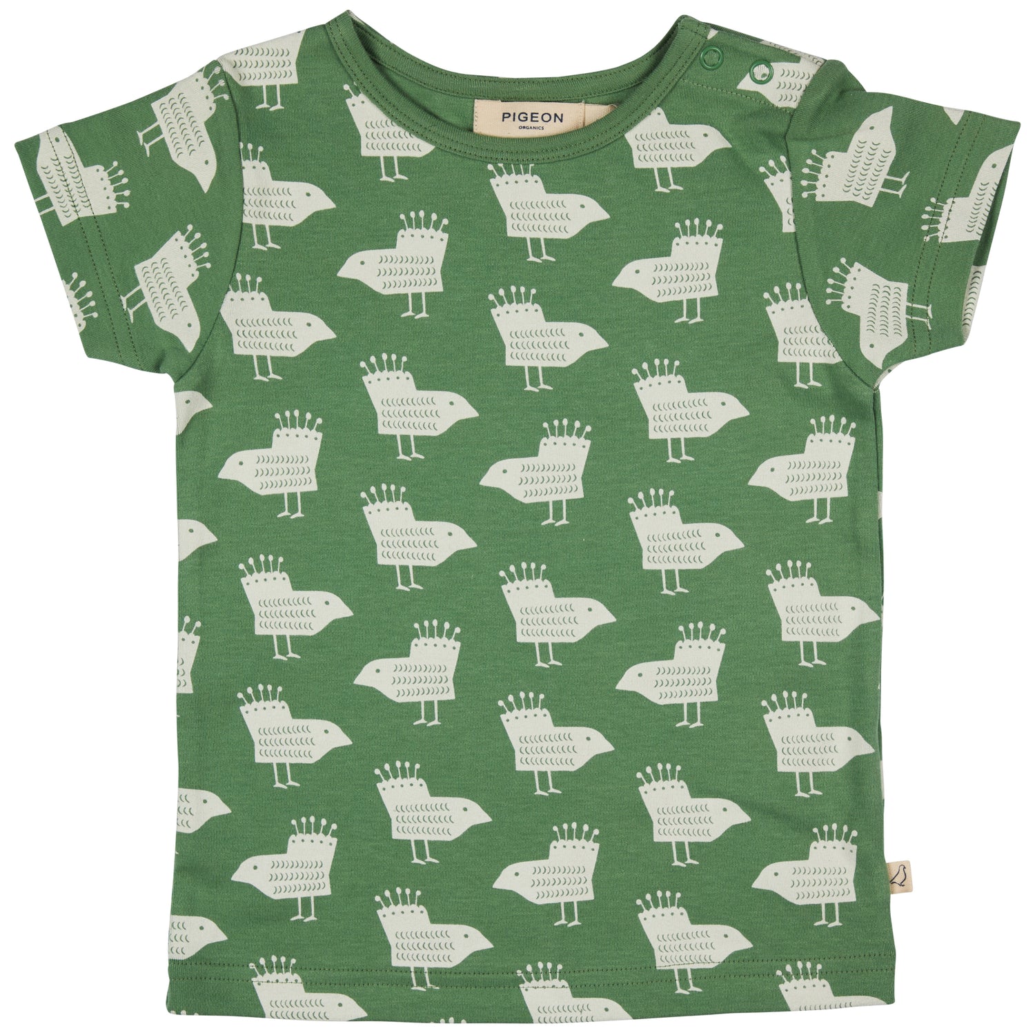 Pigeon Organics, T-shirts, Pigeon Organics - T-shirt, ivory with green birds