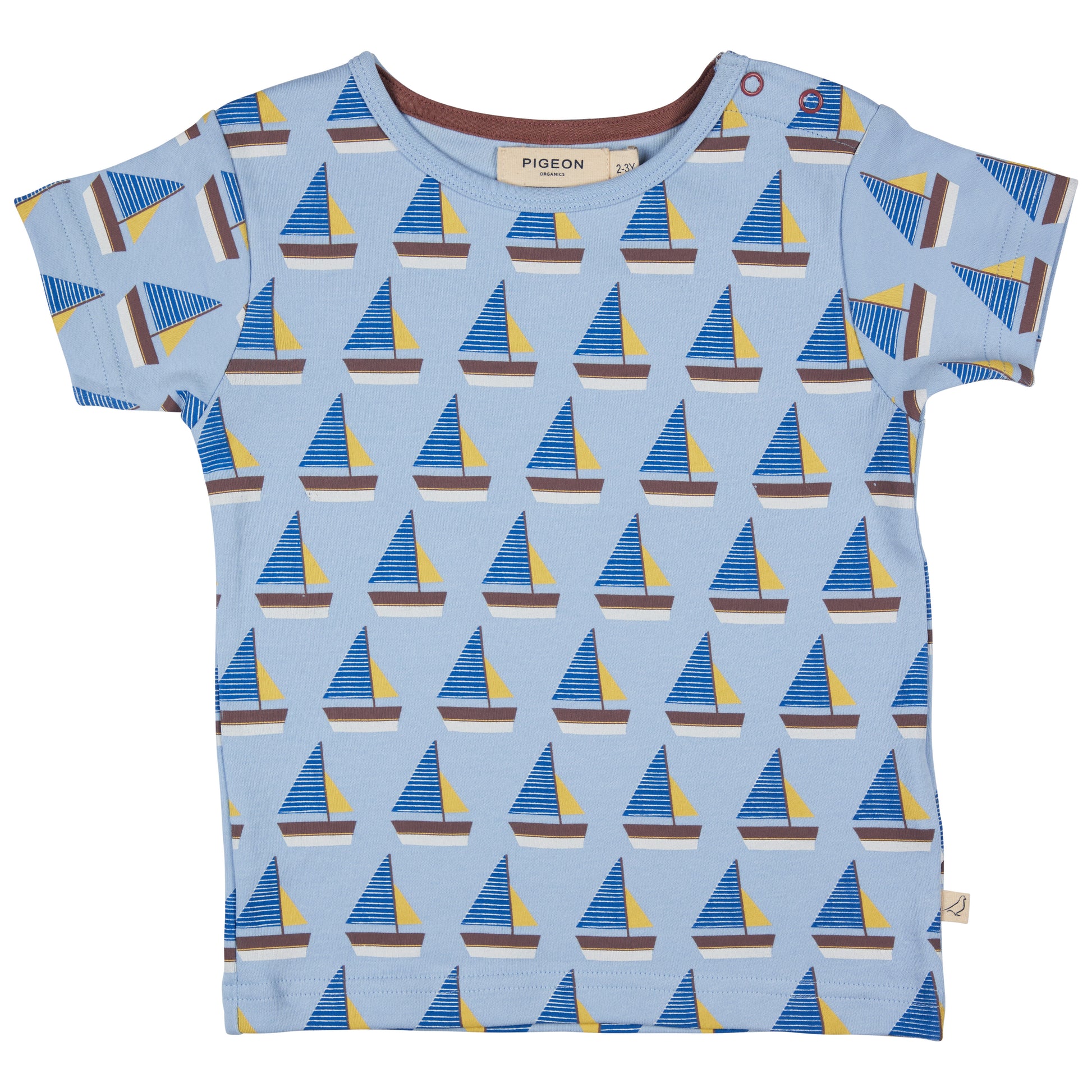 Pigeon Organics, T-shirts, Pigeon Organics - Blue T-shirts, sailing boat print