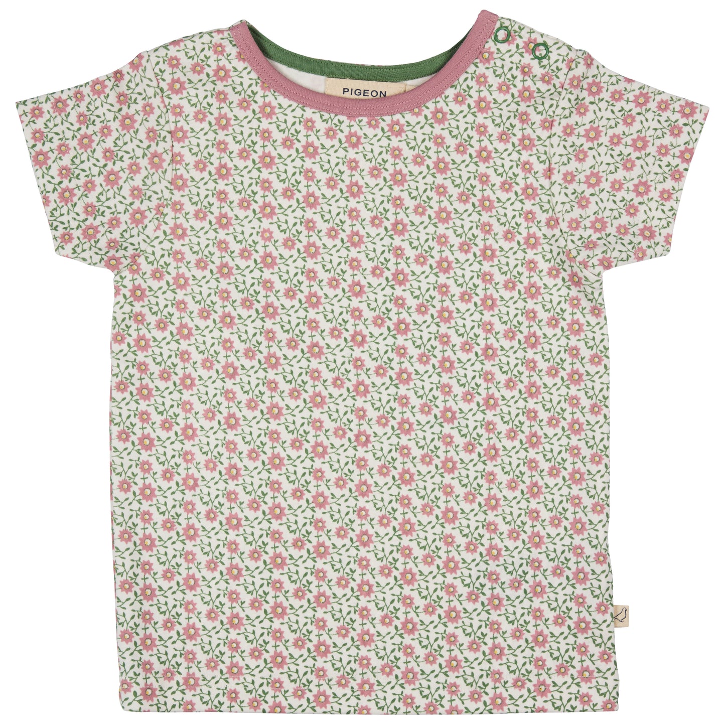 Pigeon Organics, T-shirts, Pigeon Organics - Ditsy pink short sleeve T-shirt