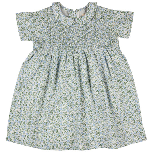 Pigeon Organics, Dresses, Pigeon Organics - Pale blue Ditsy print smock dress