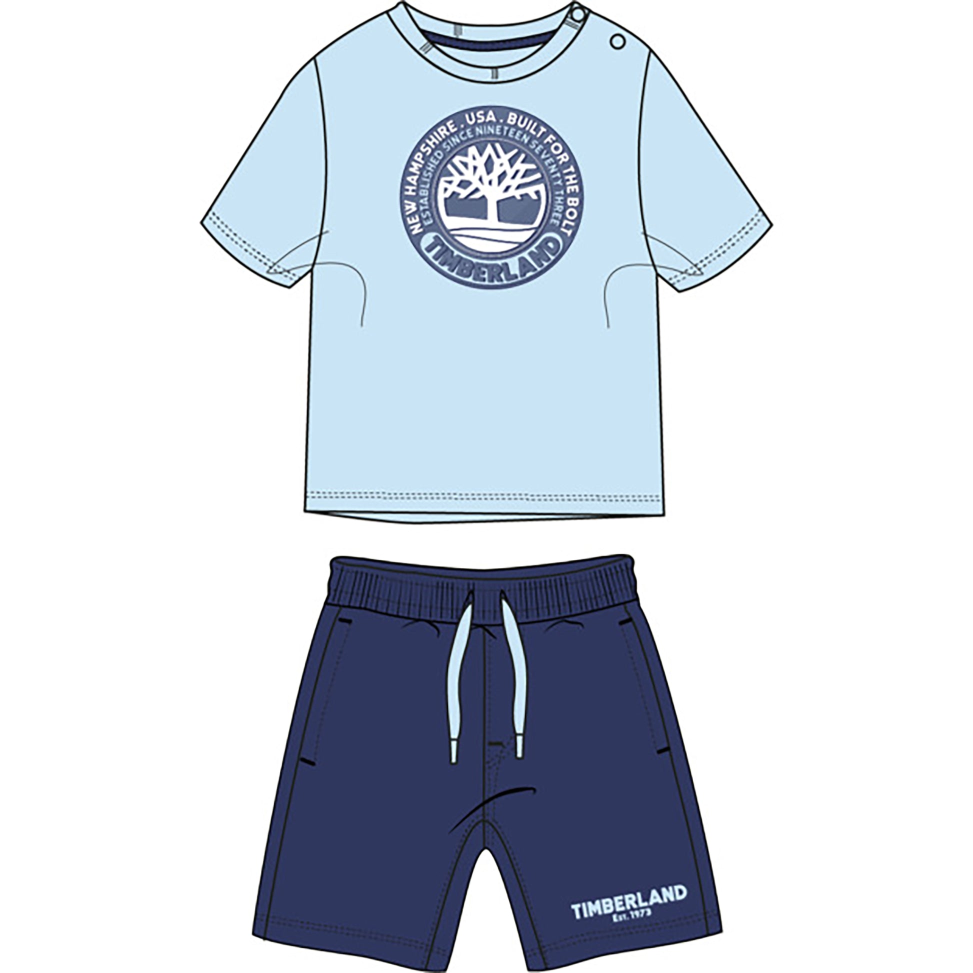 Timberland, 2 piece outfits, Timberland - T-shirt & Short Set, Blue