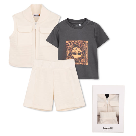 Timberland - Baby 3 piece outfit, T-shirt, gilet and shorts
