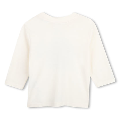 Timberland - Cream long sleeved T-Shirt with front print