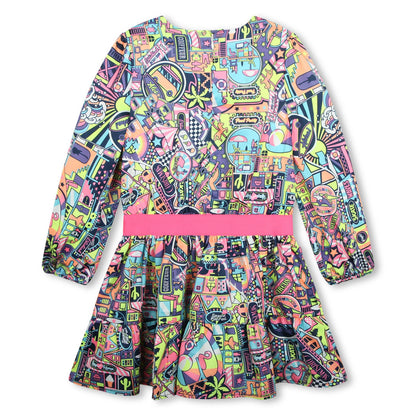 Billieblush, dresses, Billieblush - Multicoloured Patterned L/S Dress