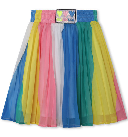 Billieblush, Skirts, "Bring a pop of color to your little girl's wardrobe with the Billieblush Pleated Skirt. Featuring bold block colors, this floaty skirt is perfect for adding a touch of fun and playfulness to any outfit. Its pleated design adds texture and movement, making it a must-have for every stylish and adventurous girl."  Multicoloured pleated skirt  Elasticated waistband  Ref: U20349/10P  100% Polyester    Machine washable 30*