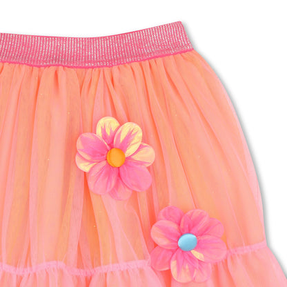 Billieblush, Skirts, Billieblush - Pink/Peach skirt with floral detail