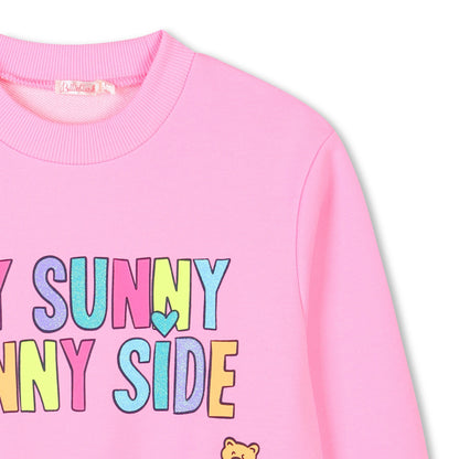 Billieblush, sweatshirts, Billieblush - Pink sweatshirt, 'My Sunny Funny Side' front design