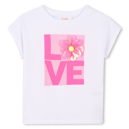 Billieblush, T-Shirts, Billieblush - White T-shirt with pink 'LOVE' front design