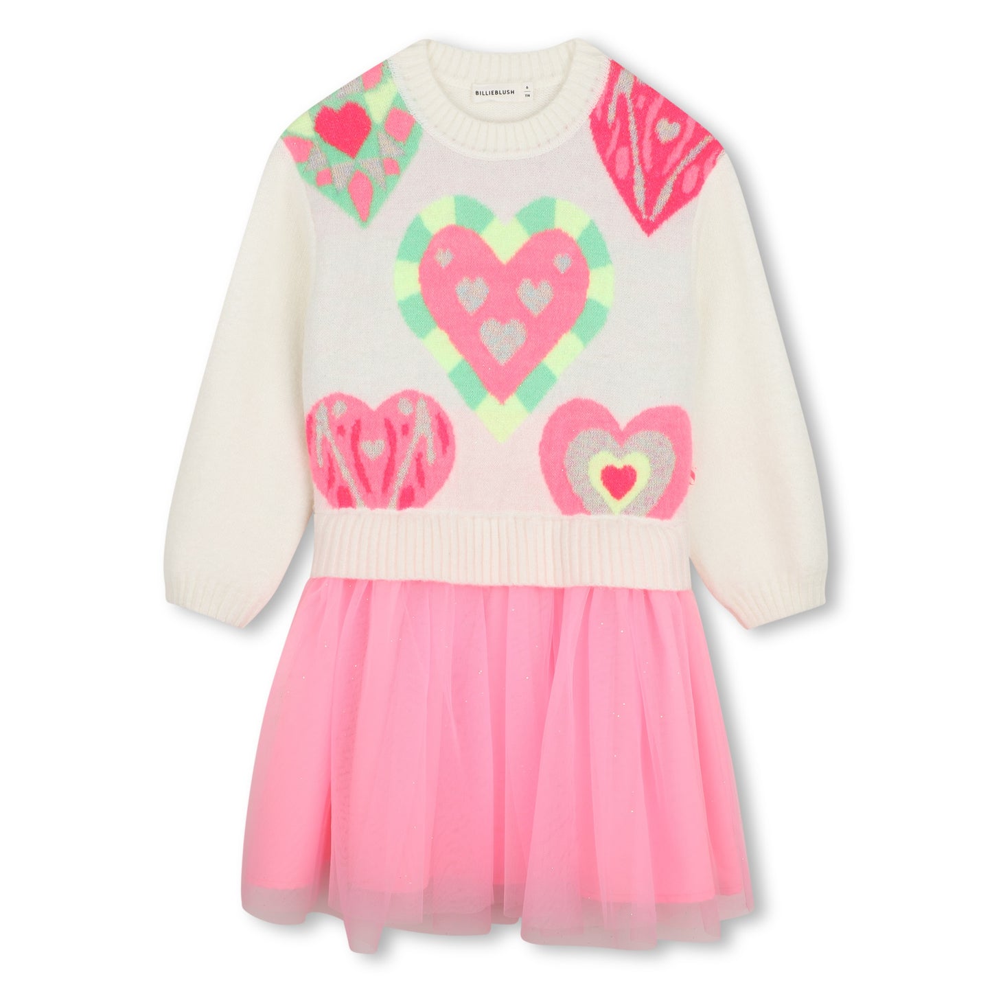 Billieblush - Knit and tule heart design dress