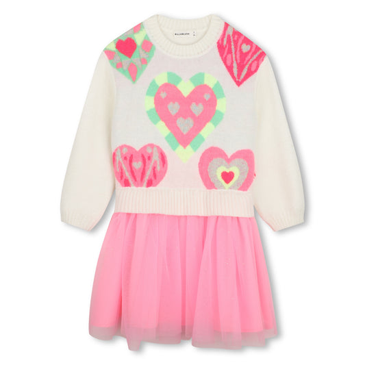 Billieblush - Knit and tule heart design dress