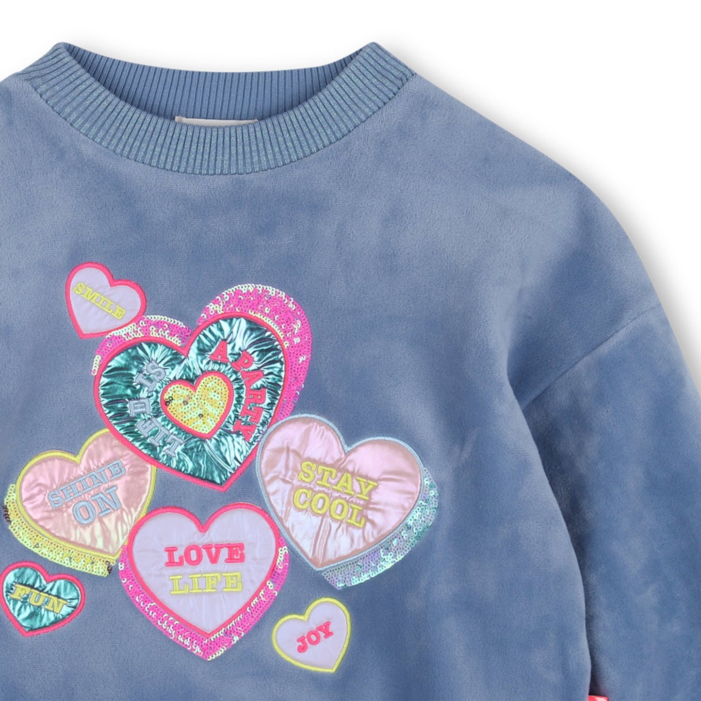 Billieblush - Blue sweat top, embroidered heart