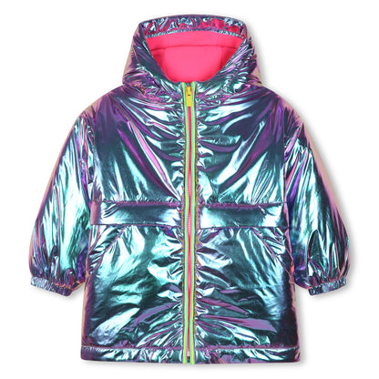 Billieblush - Iridescent purple padded hooded coat,