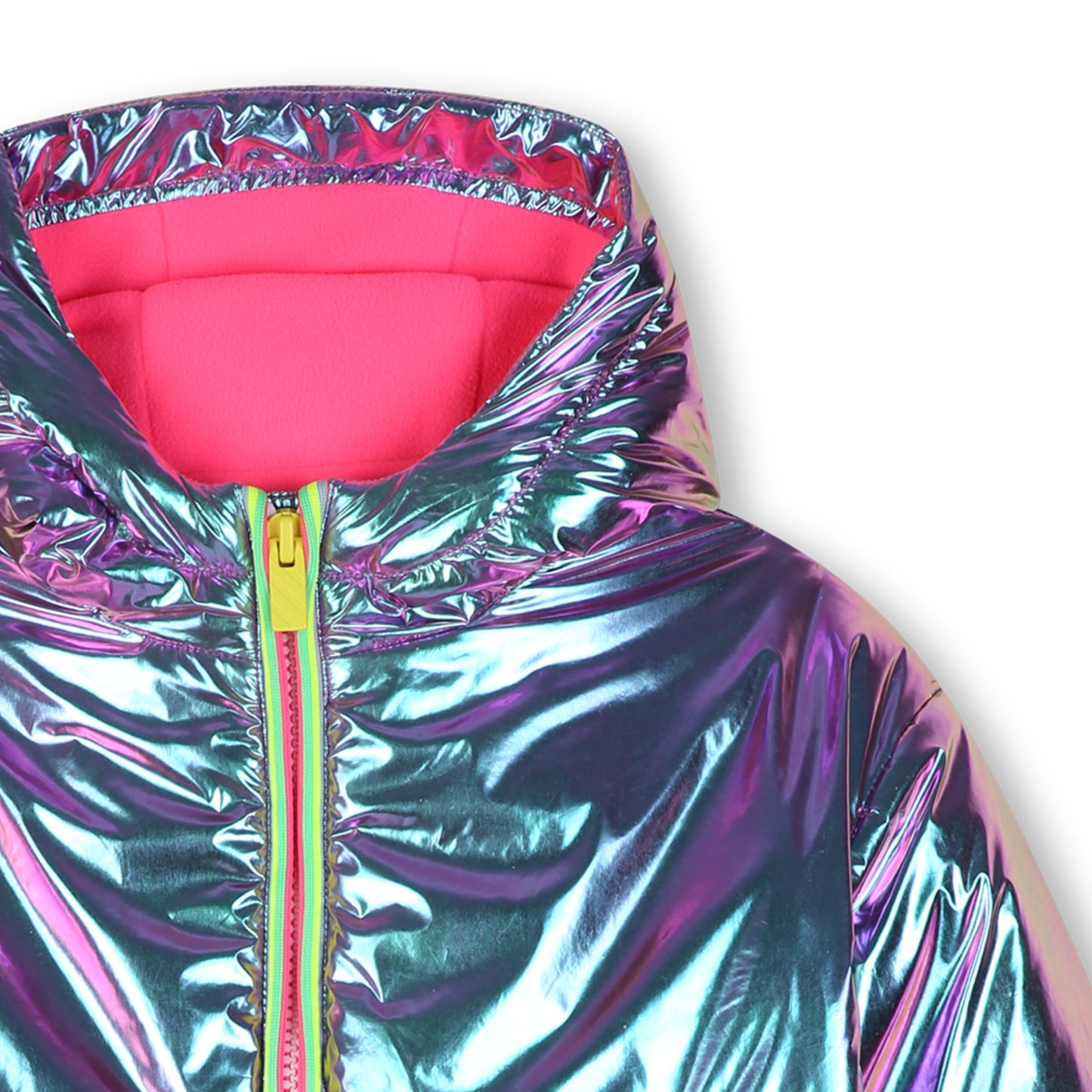 Billieblush - Iridescent purple padded hooded coat,