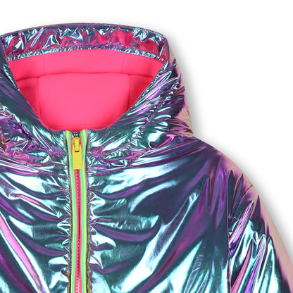 Billieblush - Iridescent purple padded hooded coat,