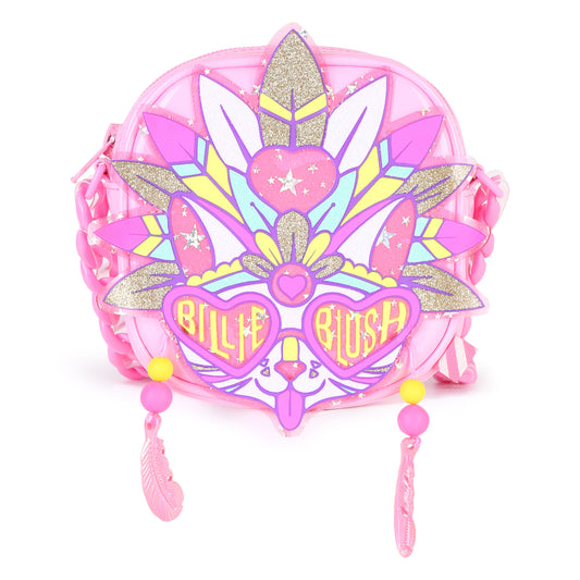 Billieblush - Pink, round shoulder bag with funky cat face