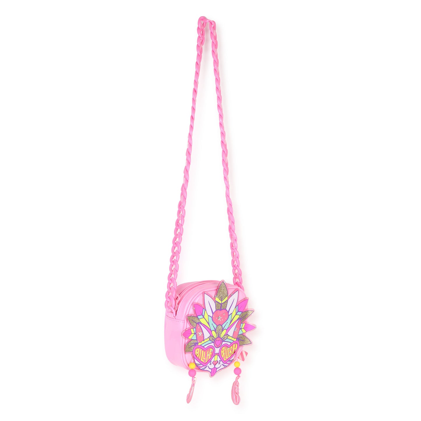 Billieblush - Pink, round shoulder bag with funky cat face