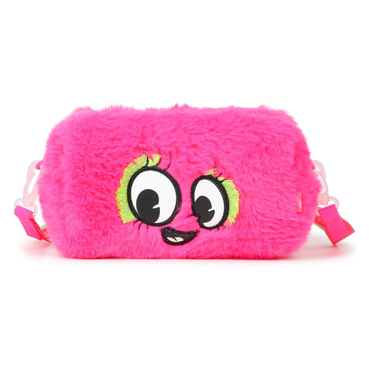 Billieblush - Pink faux fur shoulder bag with eyes