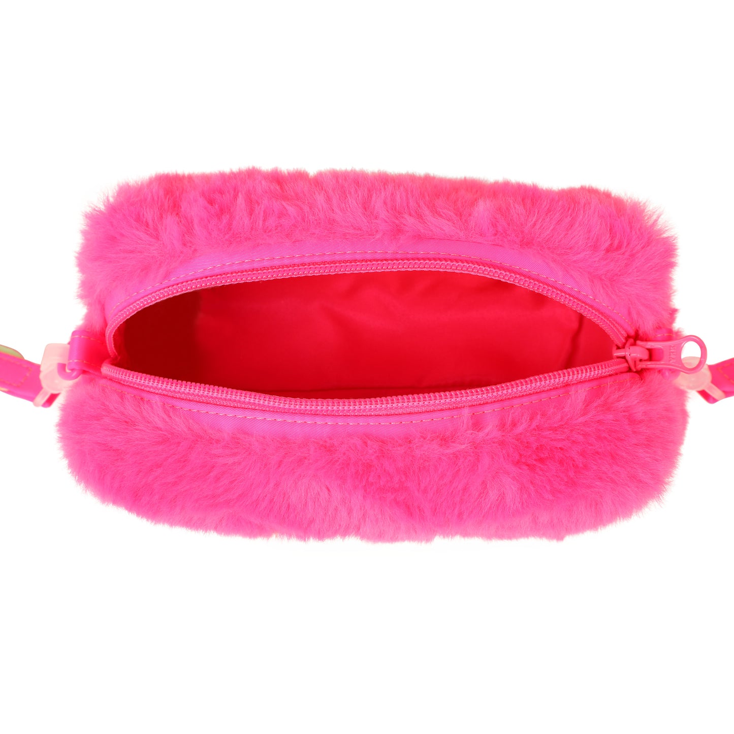 Billieblush - Pink faux fur shoulder bag with eyes