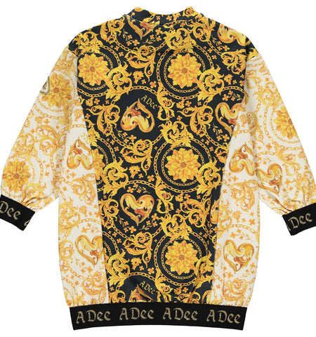 A'Dee, Dress, A'Dee - Patterned dress, black and gold, Blair
