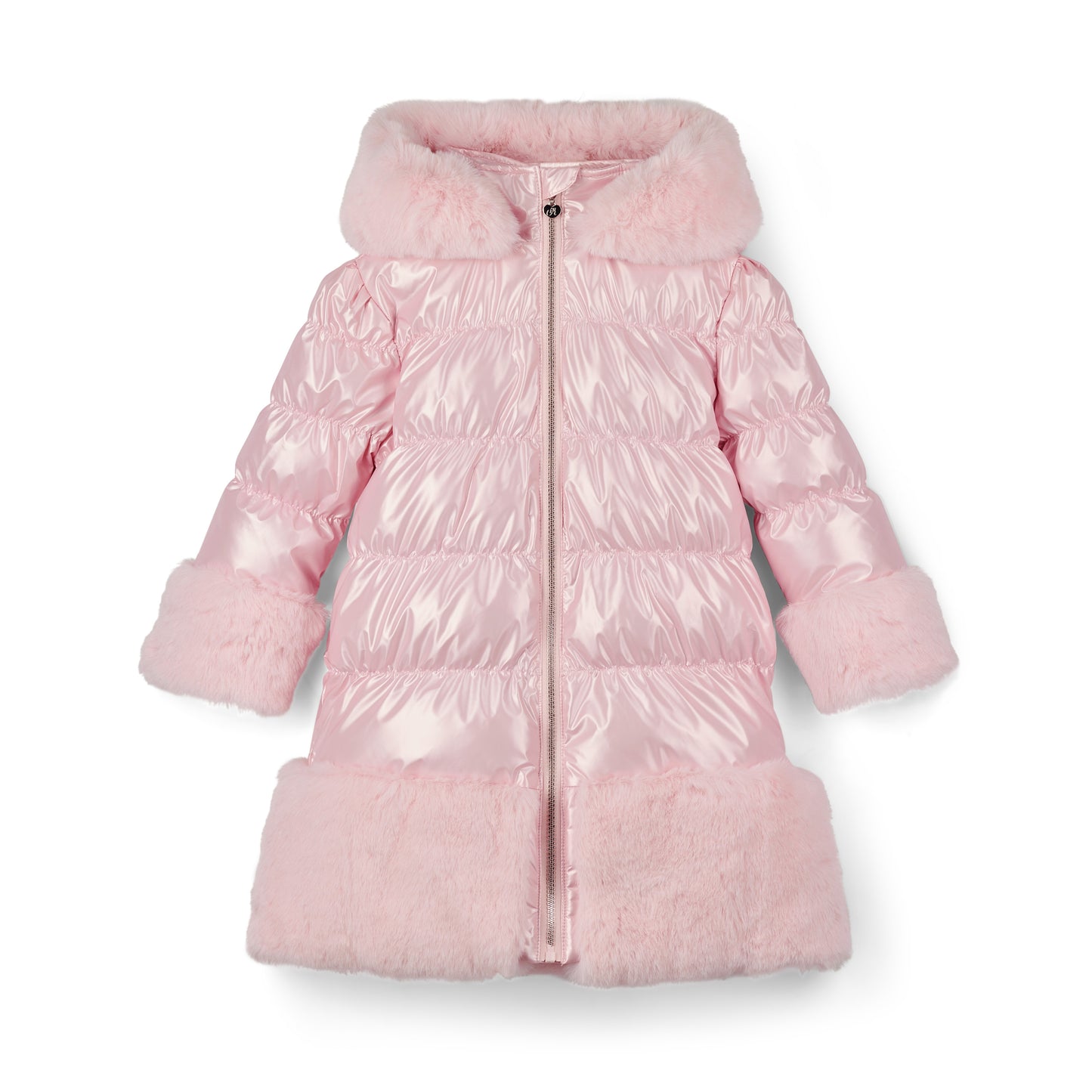 A'Dee - Light pink pearl, coat with faux fur trim