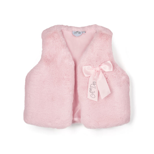 A’Dee -Soft Faux fur pink gilet