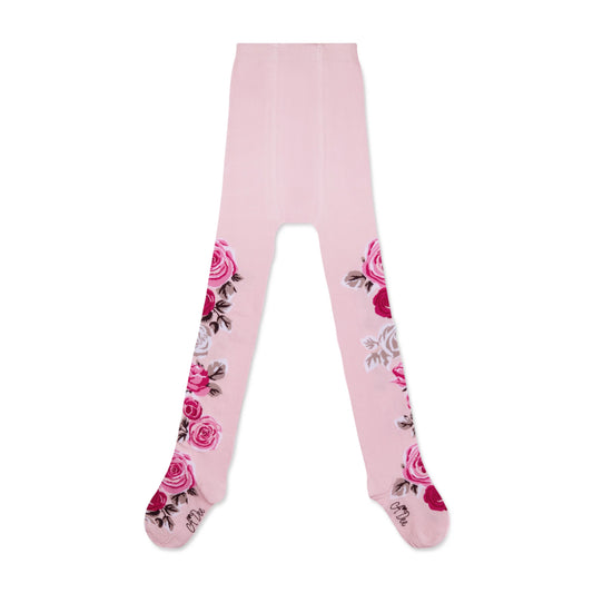 A'Dee - Rose print tights, pink