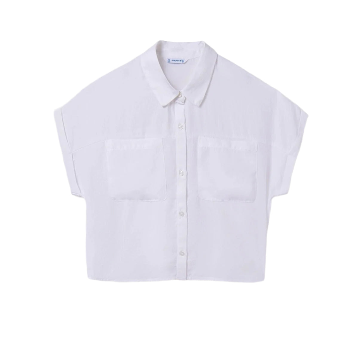 Mayoral, shirts, Mayoral - White crop blouse