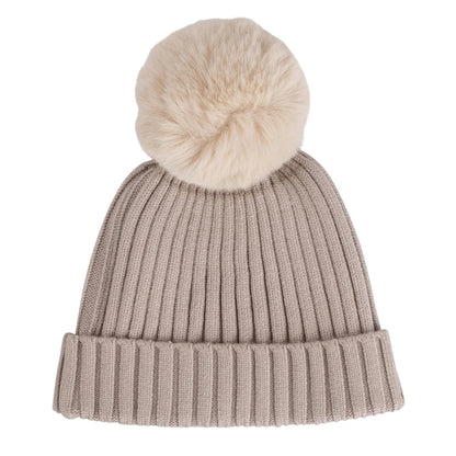 Mitch & Son, Hats, Mitch & Son - Knitted pom pom hat, grey