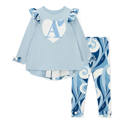 A'Dee - Powder blue and white 2 piece legging outfit, Nina