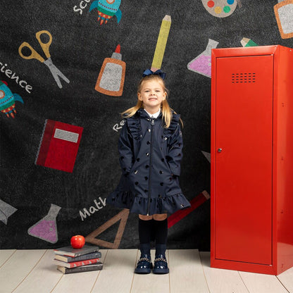 A’Dee - Navy, heart and ruffle  coat, Stella