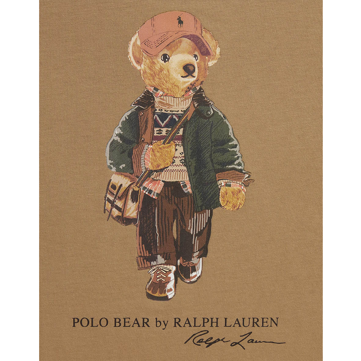 Ralph Lauren - Tan long sleeved T-shirt, signature bear print