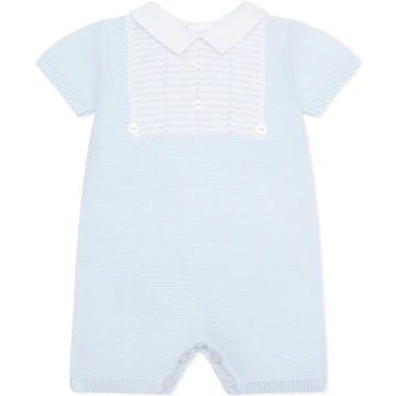 Emile et Rose, All in Ones, Emile et Rose - Pale blue and white knit, all in one, shortie, Jacob