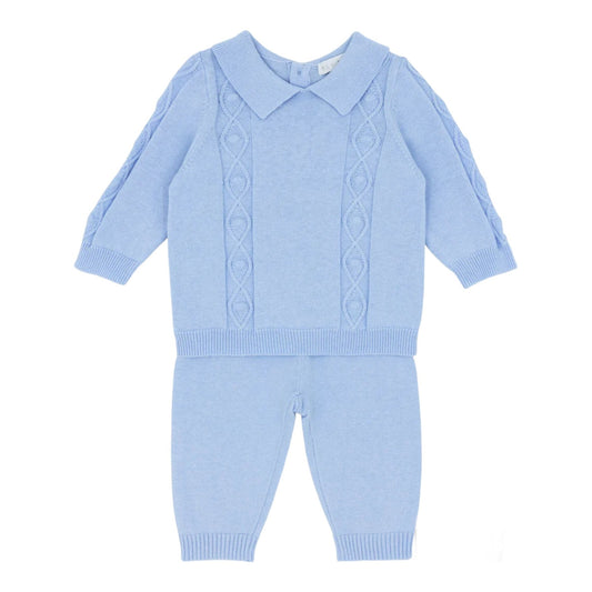 blues baby, outfits, blues baby - 2 piece knit set, top and trousers