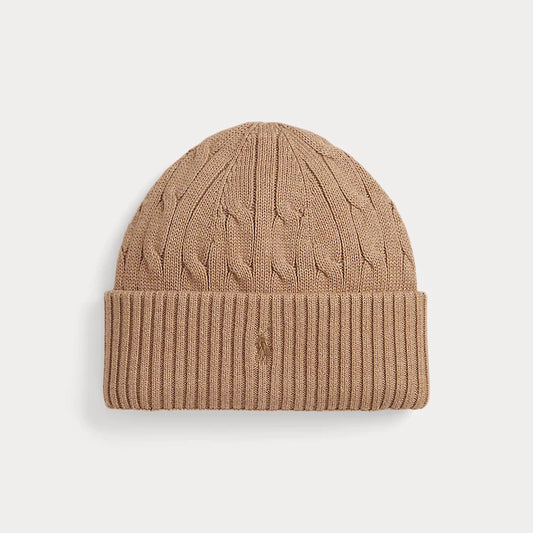 Ralph Lauren - Tan cable knit pull on hat