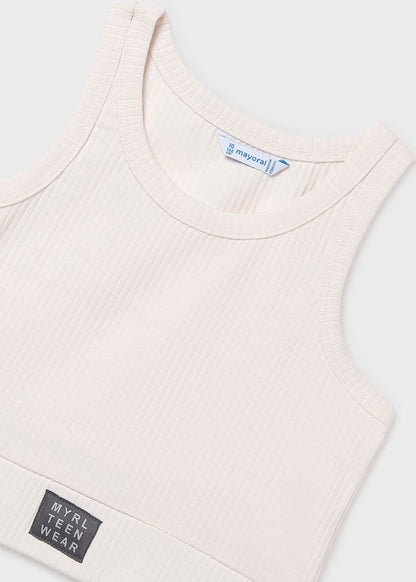 Mayoral - Cropped Sweatshirt and Vest Set, Lemon