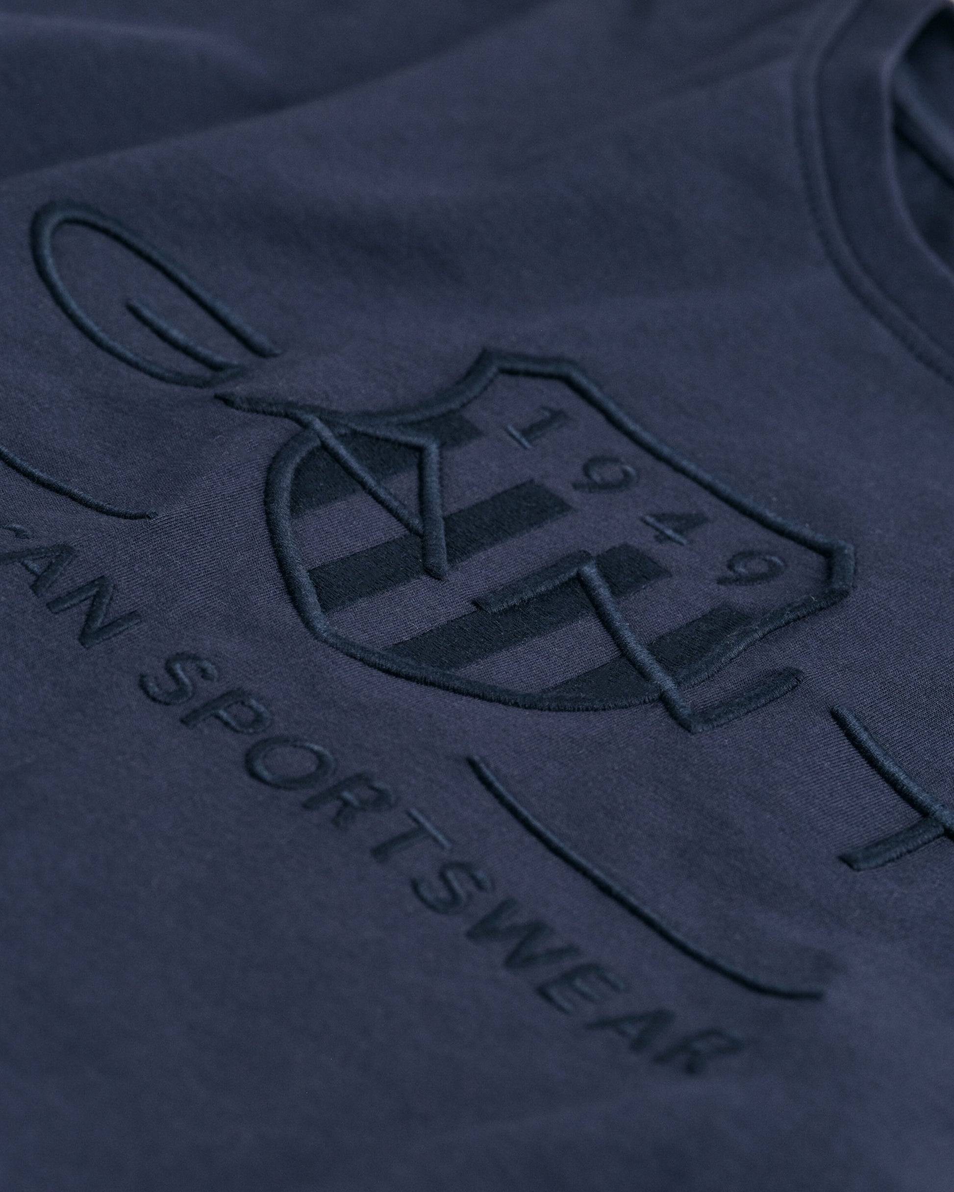 Gant, T-shirts, Gant - Navy SS T-shirt with tonal branding