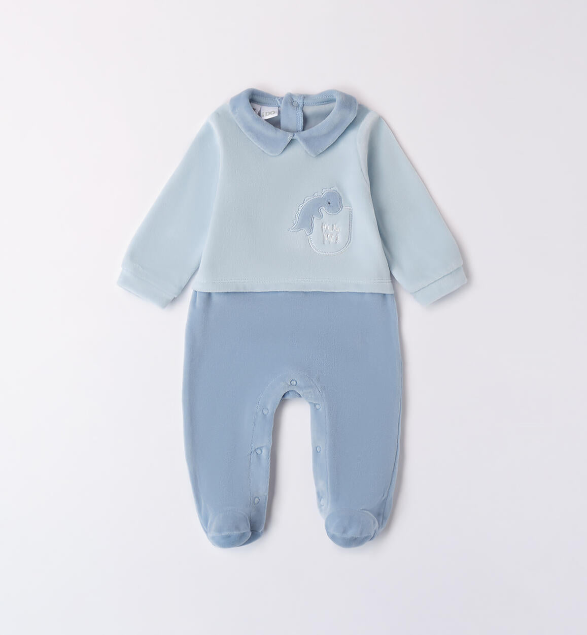 iDO, all in ones, iDO - baby all in one, blue velour, dinosaur