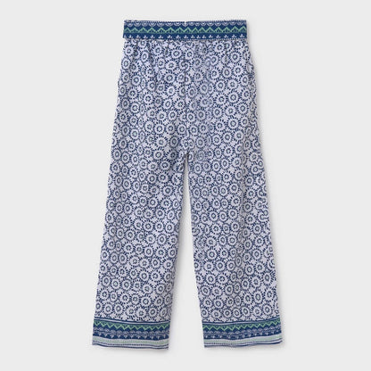 Mayoral, trousers, Mayoral - wide leg, blue and white patterned trousers