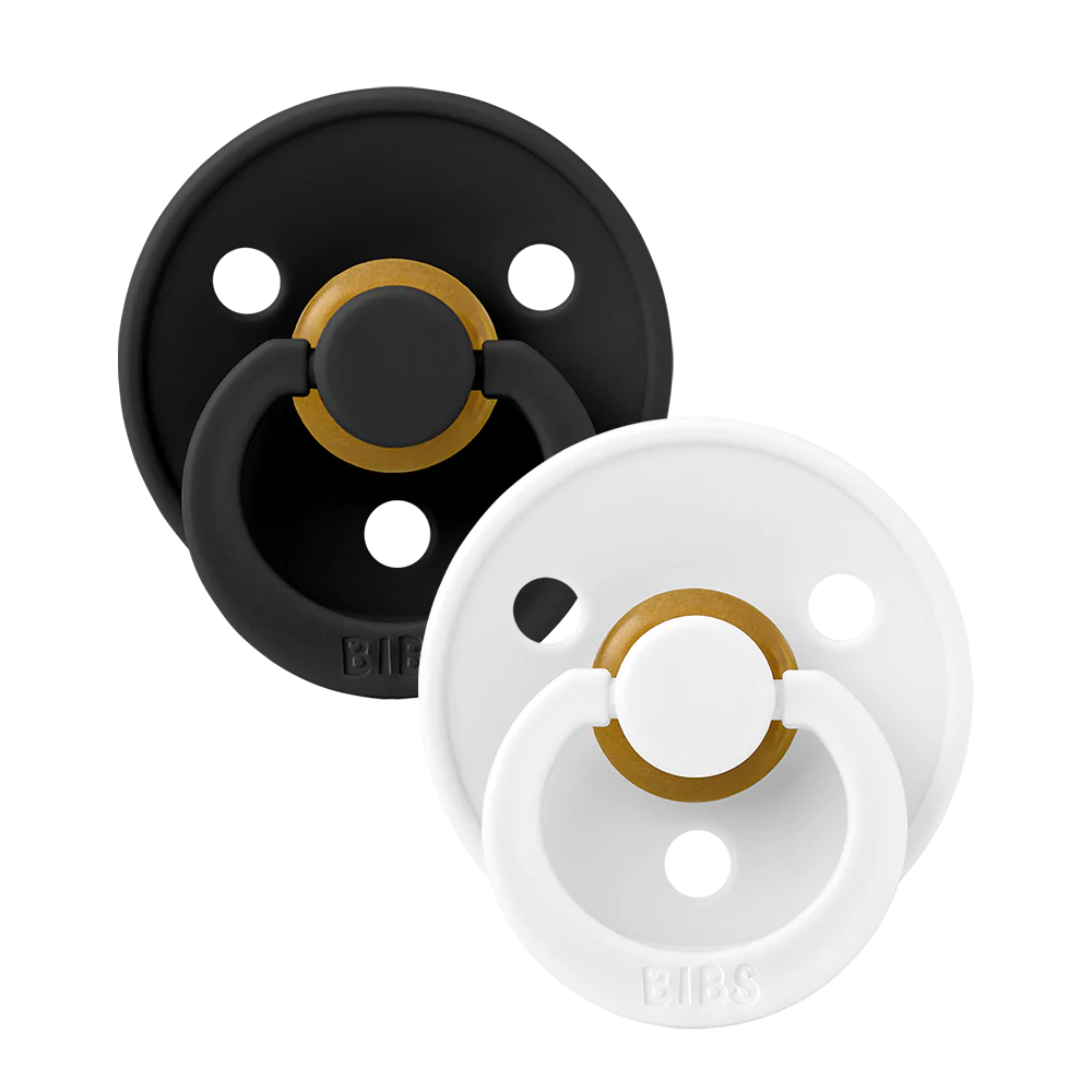 Bibs, dummy, Bibs - Twin dummy pack, Black/White