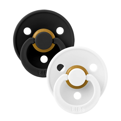Bibs, dummy, Bibs - Twin dummy pack, Black/White