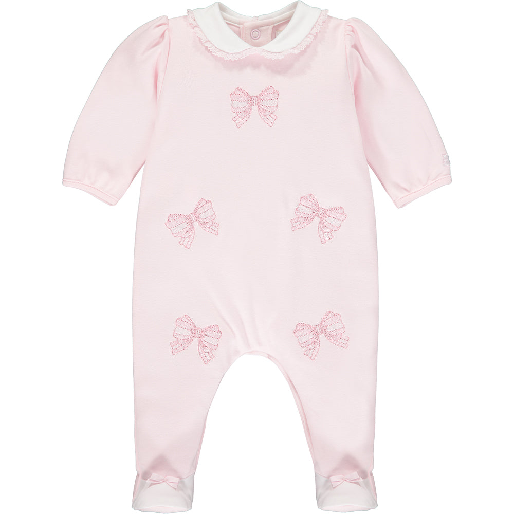 Emile et Rose, all in one, Emile et Rose - Pink romper with pull on hat 1929 Winter