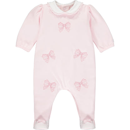 Emile et Rose, all in one, Emile et Rose - Pink romper with pull on hat 1929 Winter