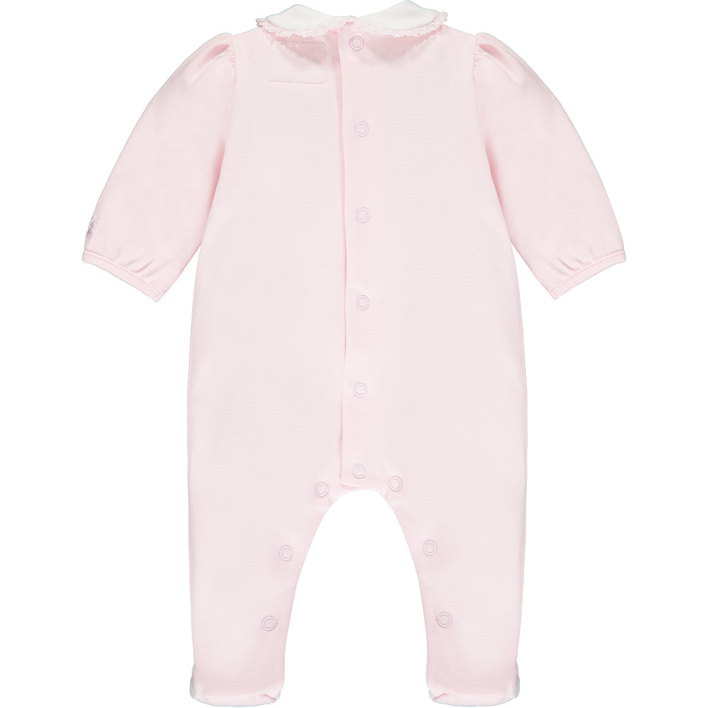 Emile et Rose, all in one, Emile et Rose - Pink romper with pull on hat 1929 Winter