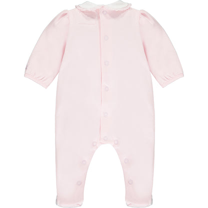 Emile et Rose, all in one, Emile et Rose - Pink romper with pull on hat 1929 Winter