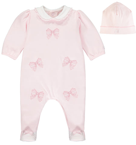 Emile et Rose - Pink romper with pull on hat 1929 Winter | Betty McKenzie
