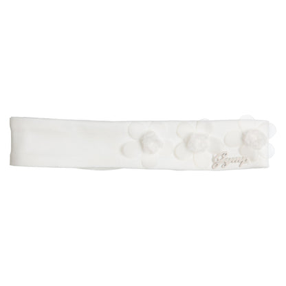GYMP, headband, GYMP - Girls white soft headband, floral detail